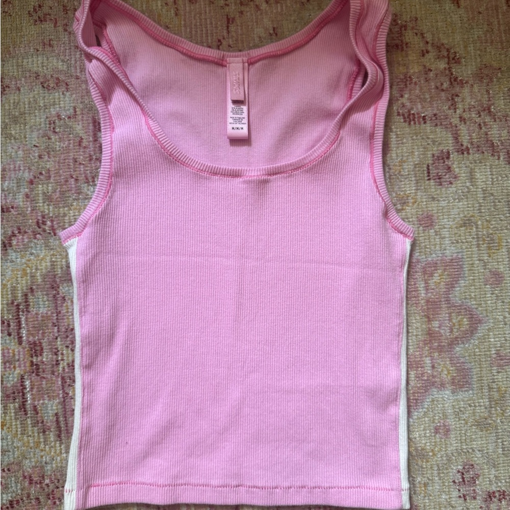 SKIMS Cotton Rib Pink Bubblegum Multi EUC